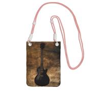 Lightweight Crossbody Cell Phone Purse for Women Girls, Musical Guitar Small Sling Pouch, Hands-Free Compact Wallet Purse for Daily Shopping Travel, Water-Resistant Shoulder bag Organizer, Pink Strap