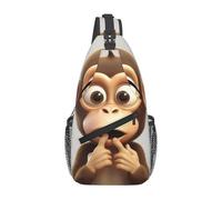 Lightweight Crossbody Shoulder Backpack The silent monkey Shoulder Bags Anti Theft,Casual Sling Backpack for Travel Running Sports