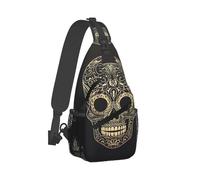 Lightweight Crossbody Sling Bag Day Of The Dead Cool Sugar Skull Sling Backpack Casual Shoulder Chest Bags for Sports Men Travel