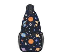 Lightweight Crossbody Sling Bag Solar System Galaxy Space Planet Art Chest Backpack Anti Theft Chest Pack for Women Men Working