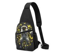 Lightweight Crossbody Sling Bag Trippy Space Astronaut Butterfly Art Sling Backpack Casual Rucksack for Women Men Outdoor