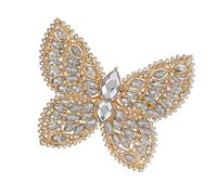 Lightweight Crystal Butterfly Brooch Zn Alloy Safe Collar Pin Secure Clasp Design For Long Hours Of Wear Daily Sparkling Butterfly Badge Pin
