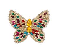 Lightweight Crystal Butterfly Brooch Zn Alloy Safe Collar Pin Secure Clasp Design For Long Hours Of Wear Daily Sparkling Butterfly Badge Pin