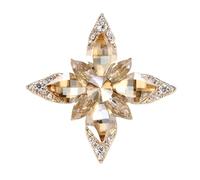 Lightweight Crystal Flower Pin with 8 Point Star Designs Perfect for Parties and Casual Outfits Multi Use Brooch