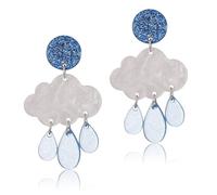 Lightweight Cute Cloud & Raindrop Drop Earrings, Acrylic Water Droplet Dangle Earrings for Women, Charming Statement Jewelry Gift