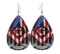 Lightweight Dangle Earring American Flag Masonic Art Charity Faith Symbol Teardrop Leather Earrings Fashion Leather Dangle Drop Earrings For Anniversary Ladies Party