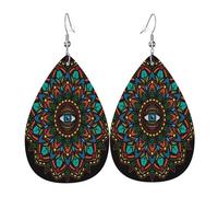Lightweight Dangle Earring Mandala Evil Eyes Gr rop Leather Earrings Vintage Leather Earrings For Anniversary Decorations Mother’S Day