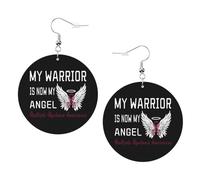 Lightweight Dangle Earring Multiple Myeloma Awareness My is Now My Angel Leather Earrings Decorative Earring for Mother’s Day Ladies Party