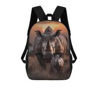 Lightweight Daypack Mother Rhinoceros Rhino Animal School Bag Basic Travel Bags for Travel, Work, Hiking, 42X32X14Cm