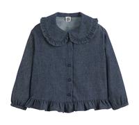Lightweight Denim Blouse with Peter Pan Collar Denim