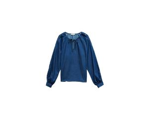 Lightweight Denim Long Sleeve Blouse Women Salsa Jeans Bleu M