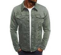 Lightweight Denim Shirt Mens Slim Fit Casual Washed Button Down Jacket Long Sleeve Shirts Casual Flap Pocket Tops Vintage Stylish Dress Work Shirts Dress Shirts Business Shirts Beach Shirts