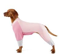 Lightweight Dog Onesie for Summer, Cool Breathable Four-Leg Pollen Protection Suit, UV Sun Protection & Mud Dirt Proof Suit, Protective Full Body Clothing for Medium Large Dogs, Pink 2XL