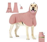 Lightweight Dog Raincoat with UV Protection | Waterproof & Breathable Sun Shield Jacket for Small Medium Large Dogs | Adjustable All-Weather Outdoor Apparel for Walking & Hiking (Pink,L)