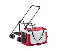 Lightweight Dog Strollers for Small Dogs Pet Dog Stroller for Small Dogs Cats Puppy & Kitten Breathable Pet Stroller for Cat Dog and More Foldable (Grey a) (Red)