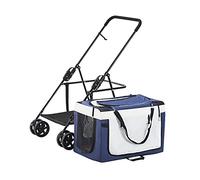 Lightweight Dog Strollers for Small Dogs Pet Dog Stroller for Small Dogs Cats Puppy & Kitten Breathable Pet Stroller for Cat Dog and More Foldable (Grey a) (Blue)