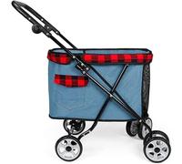 Lightweight Dog Strollers for Small Dogs Prime Dog Stroller 360° Smooth Front Wheel Easy to Fold Cat Strollers Armrest 4-Speed Adjustment (Light Blue) (Light Blue)