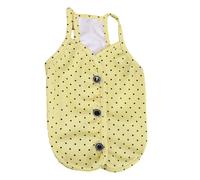 Lightweight Dog Vest with Thin Straps, Open Back Pet Vest for Easy Wear, Breathable Spring Summer Pet Wear, Cute Polka Dot Sleeveless Top for Small Puppy Kitten, Size XS to XL, Blue Yellow M