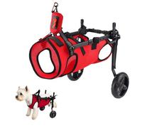 Lightweight Dog Wheelchair for Did Pets li Aid with Wheels Stable Pet Cart for Hind Leg Support Ideal for Dogs (Red)