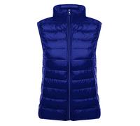 Lightweight Down Gilet for Women Ladies Sleeveless Puffer Jacket Packable Ultra Light Down Vest Body Warmer Downs Filled Coat Quilted Padded Sleeveless Puffa Down Gilet Ultralight Winter Navy 3XL