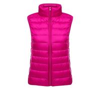 Lightweight Down Gilet for Women Ladies Sleeveless Puffer Jacket Packable Ultra Light Down Vest Body Warmer Downs Filled Coat Quilted Padded Sleeveless Puffa Down Gilet Ultralight Winter Pink 3XL