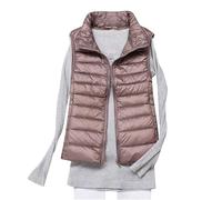 Lightweight Down Gilet Ladies Puffer Vest Jackets Women Plus Size Cropped Padded Waisted Coats Full Zip Casual Gilet Jacket Bodywarmer With Pocket Winter Warm Casual Sleeveless Jacket Khaki S