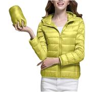 Lightweight Down Jacket Women Ladies Lightweight Puffer Jacket Packable Hooded Puffer Coats Quilted Jackets Padded Oversized Coat Ultralight Down Waterproof Plain Thin