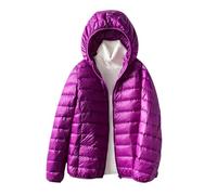 Lightweight Down Jacket Women Ladies Lightweight Puffer Jacket Womens Packable Hooded Puffer Coats Quilted Jackets for Women Padded Oversized Puffer Coat Women Ultralight Down Jacket Womens Purple 4XL