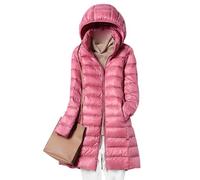 Lightweight Down Jacket Women Long Ladies Longline Lightweight Puffer Jacket Womens Packable Hooded Quilted Jackets Puffer Coats for Women Ultralight Down Jacket Ladies Oversized Puffer Coat Women