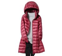 Lightweight Down Jacket Women Long Ladies Longline Lightweight Puffer Jacket Womens Packable Hooded Quilted Jackets Puffer Coats for Women Ultralight Down Jacket Ladies Oversized Puffer Coat Women