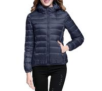 Lightweight Down Jacket Women with Hood Womens Down Coats Women's Ultra Light Packable Down Filled Coat Parka Quilted Padded Hooded Puffer Jacket Ladies Bubble Jacket Winter Womens Winter 2024