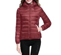 Lightweight Down Jacket Women with Hood Womens Down Coats Women's Ultra Light Packable Down Filled Coat Parka Quilted Padded Hooded Puffer Jacket Ladies Bubble Jacket Winter Womens Winter 2024