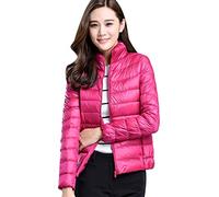 Lightweight Down Jacket Women Womens Down Coats Women's Ultra Light Packable Down Jacket Down Filled Coat Stand Collar Quilted Padded Puffer Jacket Ladies Bubble Puffa Jacket Parka Winter Rose