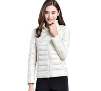 Lightweight Down Jacket Women Womens Down Coats Women's Ultra Light Packable Down Jacket Down Filled Coat Stand Collar Quilted Padded Puffer Jacket Ladies Bubble Puffa Jacket Parka Winter White