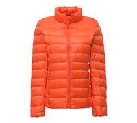 Lightweight Down Jacket Women Womens Down Coats Women's Ultra Light Packable Down Jacket Down Filled Coat Stand Collar Quilted Padded Puffer Jacket Ladies Bubble Puffa Jacket Parka Winter Orange