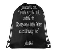 Lightweight Drawstring Backpack Jesus The Way Truth Life John 146 Sports Travel Bag Unisex Beach Bag For Travel, Campus, Sports