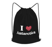 Lightweight Drawstring Bag I Love Antarctica, Daily Swimming Backpack, Eco Friendly Swim String Backpack, for Boys Girls 36X42cm