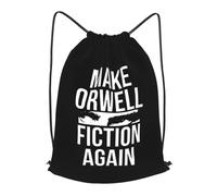 Lightweight Drawstring Bag Make Orwell Fiction Again, Foldable Sport Gym Sack, Daily Swim Bags, for Activities Kids 36X42cm