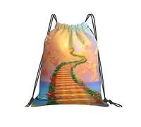 Lightweight Drawstring Bag Rainbow Bridge All Cats Pets Go To Heaven Trainer Bags Premium Swim Bags For Men School Women 36X42Cm