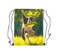 Lightweight Drawstring Gym Bag Border Collie Cute Dog Puppy Border Collie, Daily Sport Gym Sack, Unisex School Bags, for Yoga Men 36X42cm