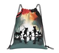 Lightweight Drawstring Gym Bag cute happy kitten Print Swim String Backpack Premium Drawstring Backpack for Adults Holidays Beach 36X42cm