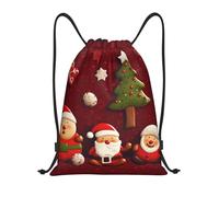 Lightweight Drawstring Gym Bag Happy Christmas, Comfortable Trainer Bags, Foldable Swim Bags, for Travel Girls 36X42cm
