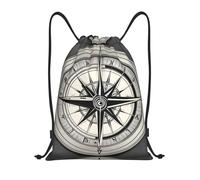 Lightweight Drawstring Gym Bag Law Of The Compass Navigation 1 Print Beach Bag Unisex School Backpack For Yoga, Campus, Exercise