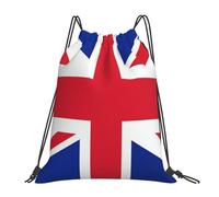 Lightweight Drawstring Sport Bag British Flag, Premium Swimming Backpack, Daily Swim String Backpack, for Women Beach 36X42cm