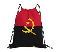 Lightweight Drawstring Swimming Bag Angola Flag Print Swimming Backpack Comfortable String Sackpack For Shopping Holidays Men 36X42Cm
