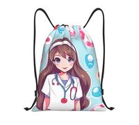 Lightweight Drawstring Swimming Bag Cute Nurse Swimming Backpack Foldable Swim String Backpack For Shopping Teenager Yoga 36X42Cm