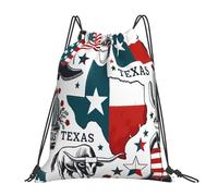 Lightweight Drawstring Swimming Bag Texas Themed Pride Flag String Sackpack Comfortable Swimming Backpack for Teenager Yoga Women 36X42cm