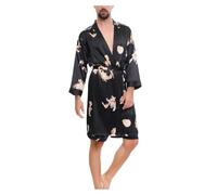 Lightweight Dressing Gowns Mens Uk Kimono Robe Plus Size, Breathable Skin-Friendly Super Soft Cardigan Loose Fit Medium Length Simple Leisure Loungewear Spa Gym Shawl Nightwear