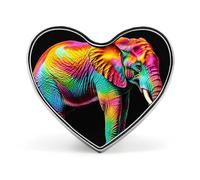 Lightweight Durable Metal Colorful Elephants Lapel Pin, Round Fashion Heart Badge for Shirts, Jackets, Hats