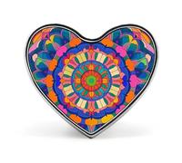 Lightweight Durable Metal Colorful Elephants Lapel Pin, Round Fashion Heart Badge for Shirts, Jackets, Hats